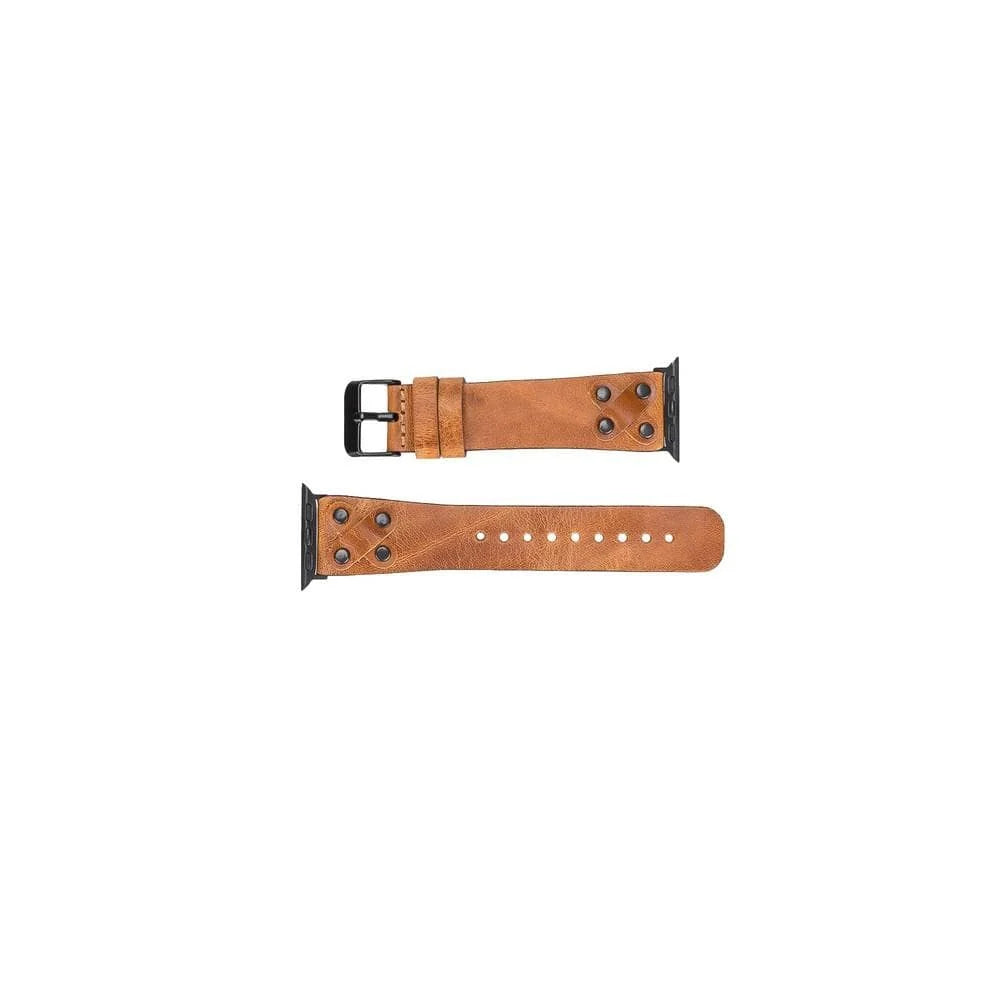 Cross Style Leather Apple Watch Band