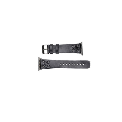 Leather Apple Watch Bands / Cross Style with Black Trok