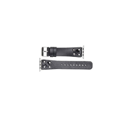 Cross Style Leather Apple Watch Band - Silver Trok