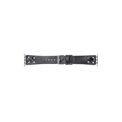 Cross Style Leather Apple Watch Band - Silver Trok