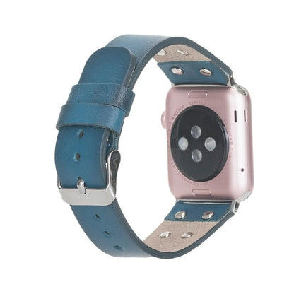 Cross Style Leather Apple Watch Band - Silver Trok