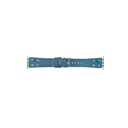 Cross Style Leather Apple Watch Band - Silver Trok