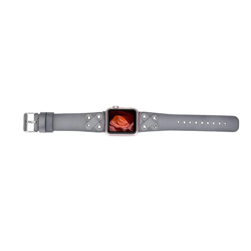 Cross Style Leather Apple Watch Band