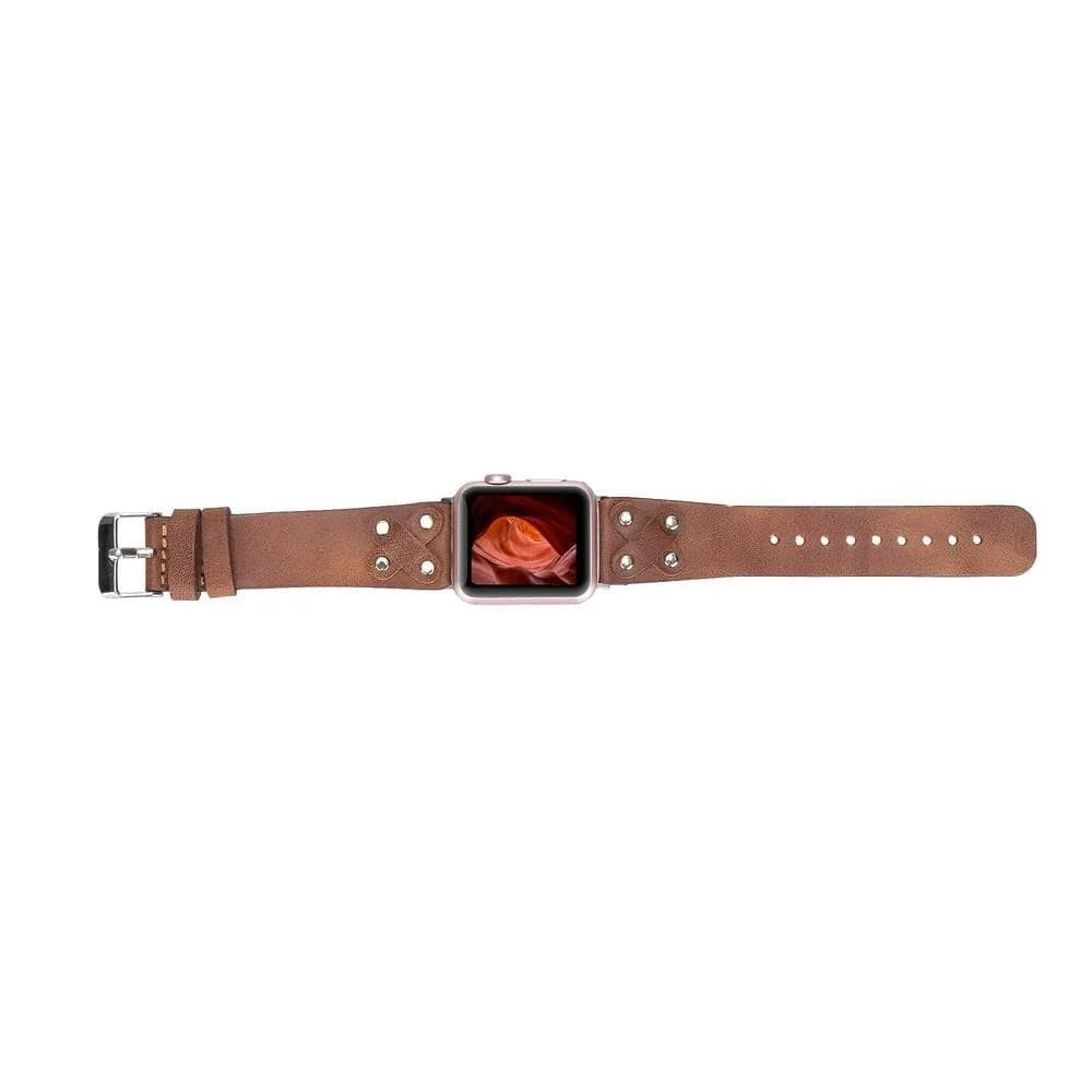 Cross Style Leather Apple Watch Band
