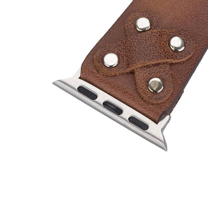 Cross Style Leather Apple Watch Band