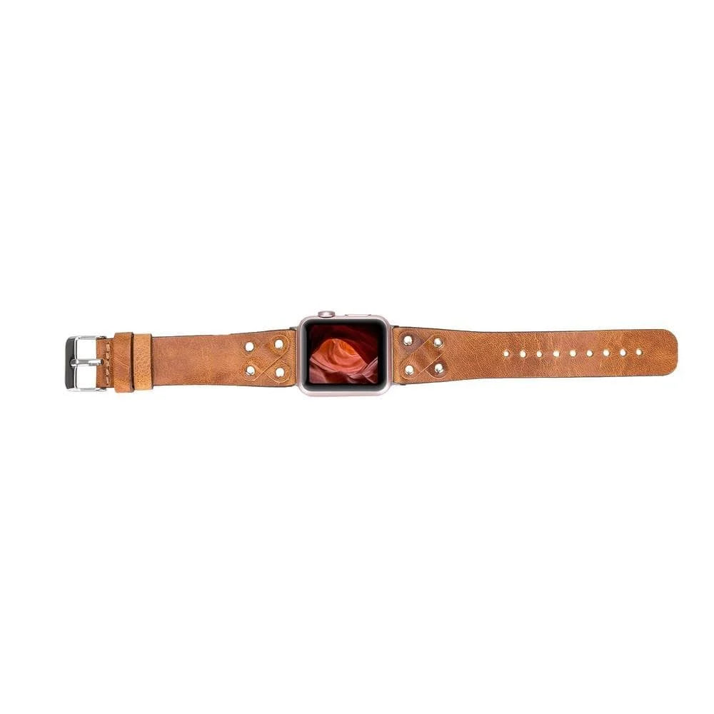 Cross Style Leather Apple Watch Band