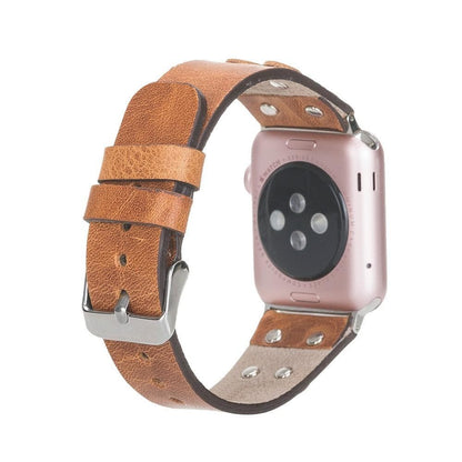 Leather Apple Watch Bands / Cross Style with Silver Trok