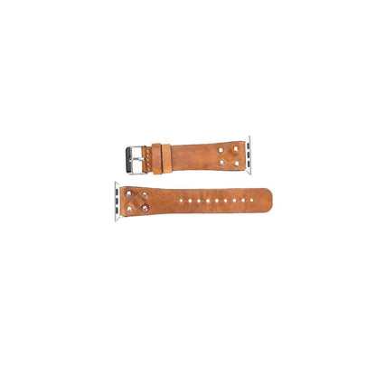 Leather Apple Watch Bands / Cross Style with Silver Trok