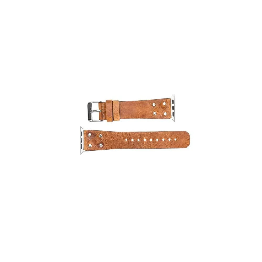 Cross Style Leather Apple Watch Band