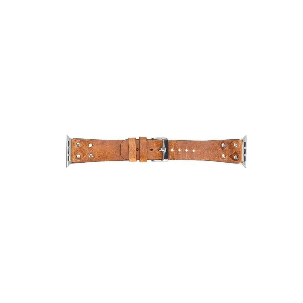 Cross Style Leather Apple Watch Band