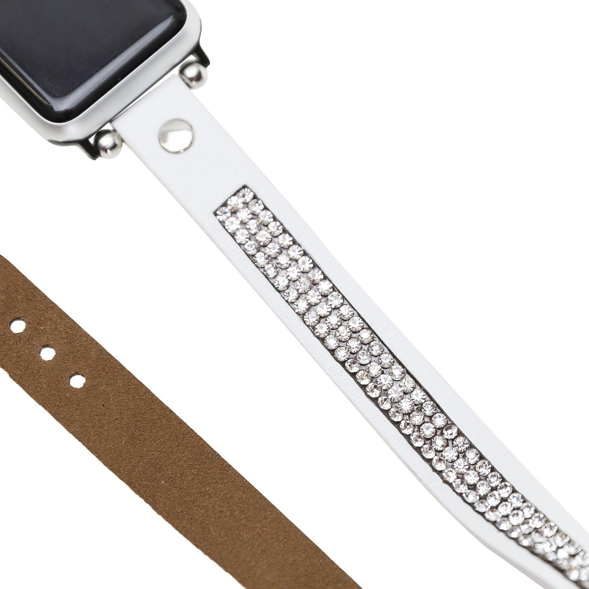 Crystal Ferro Double Tour Style Genuine Leather Apple Watch Bands