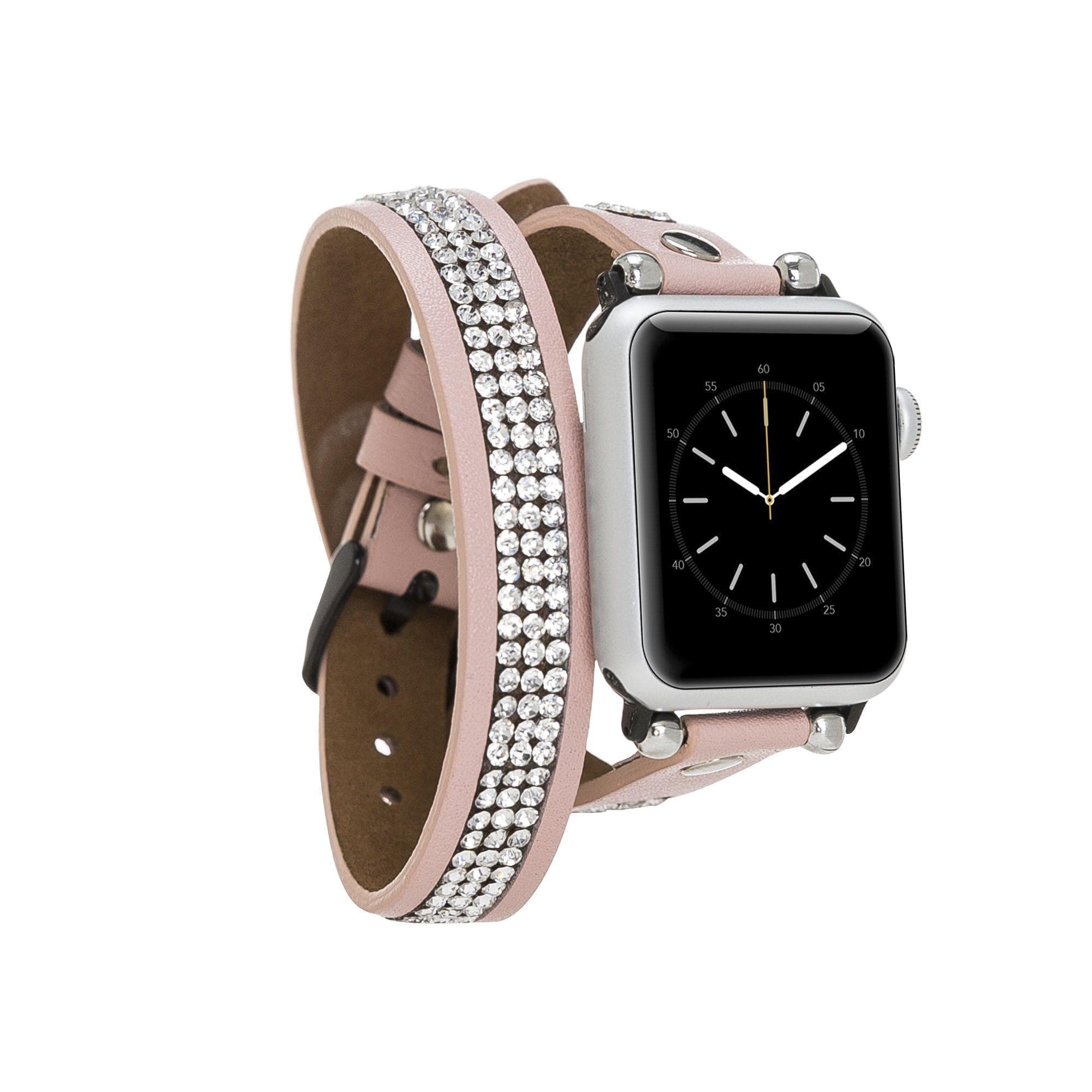 Crystal Ferro Double Tour Style Genuine Leather Apple Watch Bands