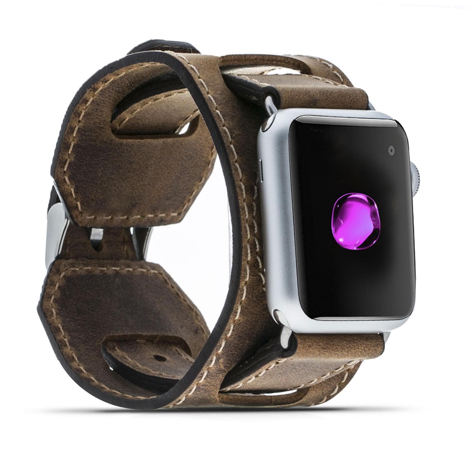 Cuff Style Genuine Leather Apple Watch Band