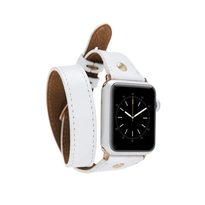 Hector Double Tour Leather Apple Watch Band - Gold