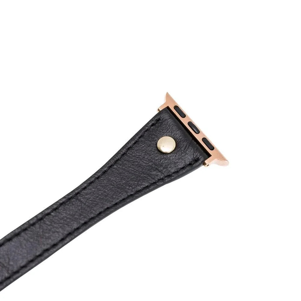 Hector Double Tour Leather Apple Watch Band - Gold