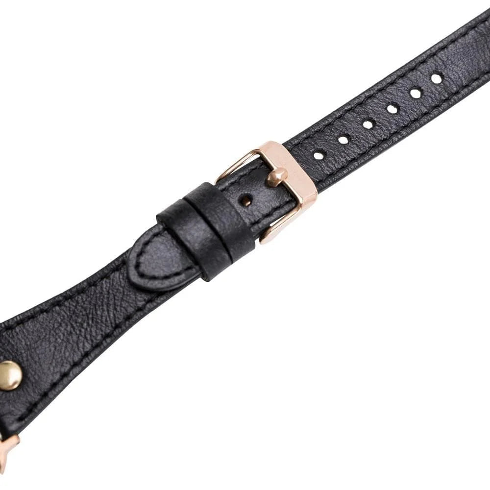 Hector Double Tour Leather Apple Watch Band with Gold Trok