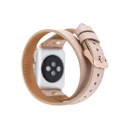 Hector Double Tour Leather Apple Watch Band - Gold