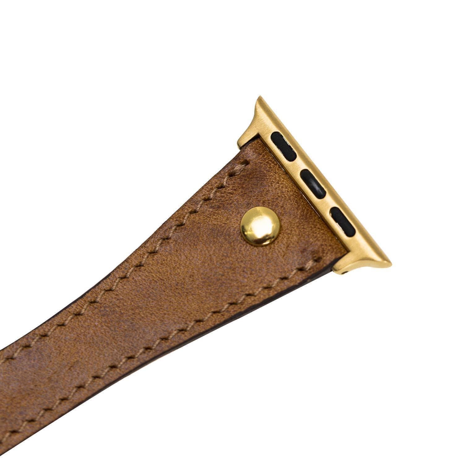 Leather Apple Watch Bands - DTS Double Tour Slim Hector Gold Trok Style