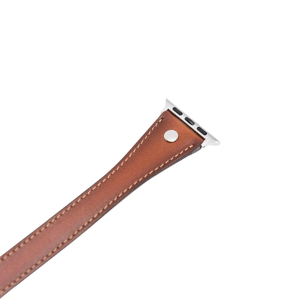 Leather Apple Watch Bands - DTS Double Tour Slim Hector Silver Trok Style