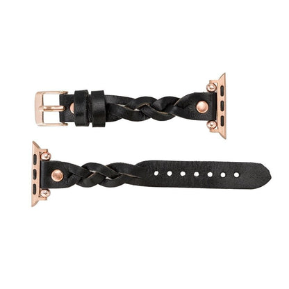 Leather Apple Watch Bands - Ferro Braided Wanda Rose Gold Trok Style