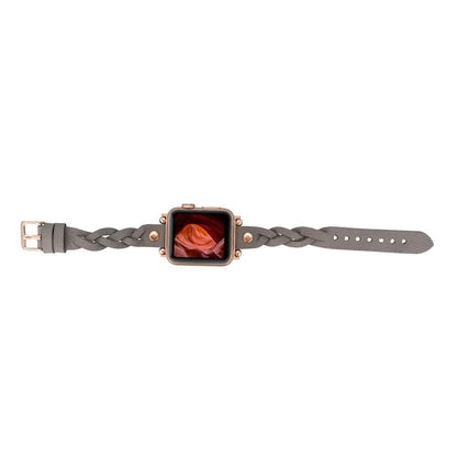 Leather Apple Watch Bands - Ferro Braided Wanda Rose Gold Trok Style