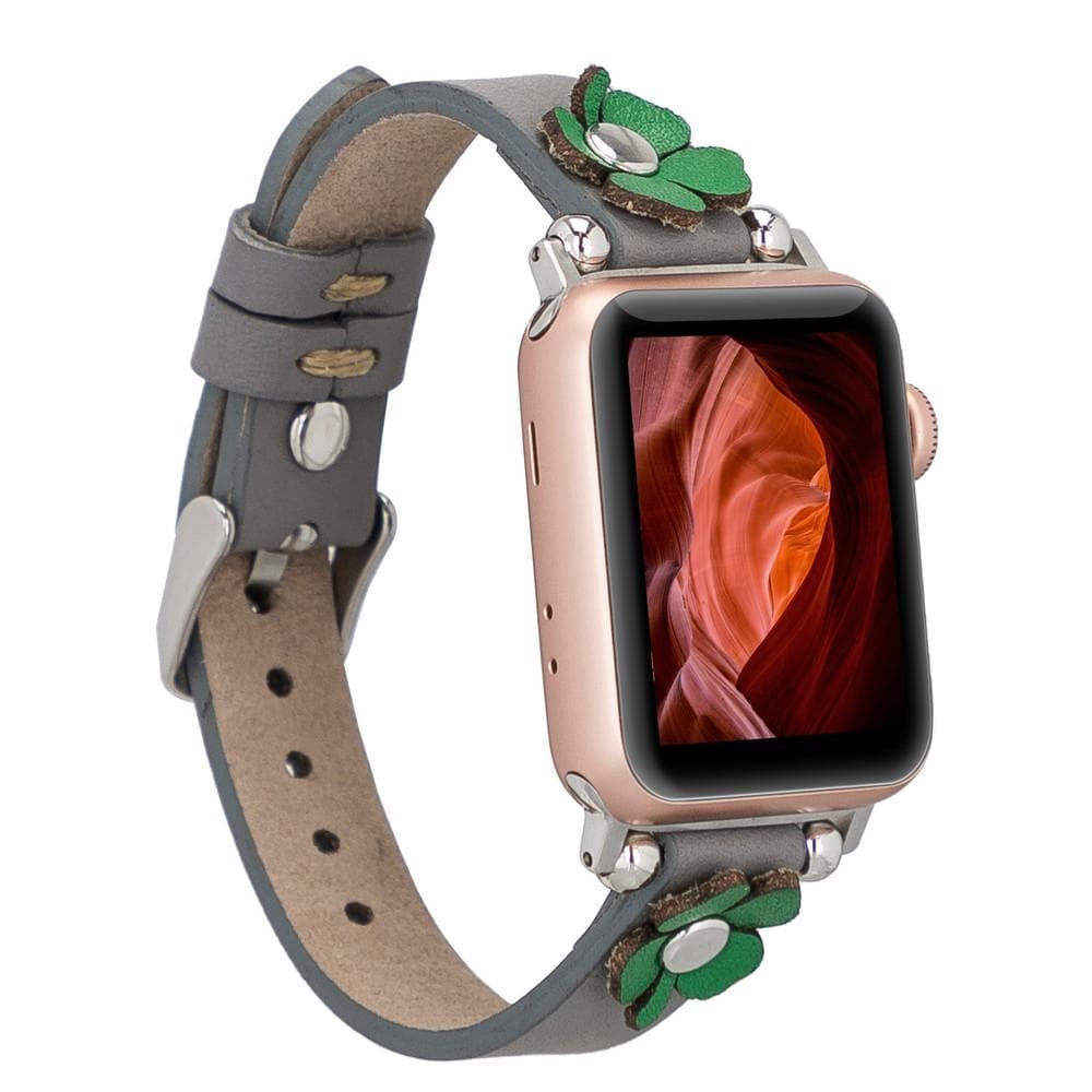 Leather Apple Watch Bands - Ferro Flower Style