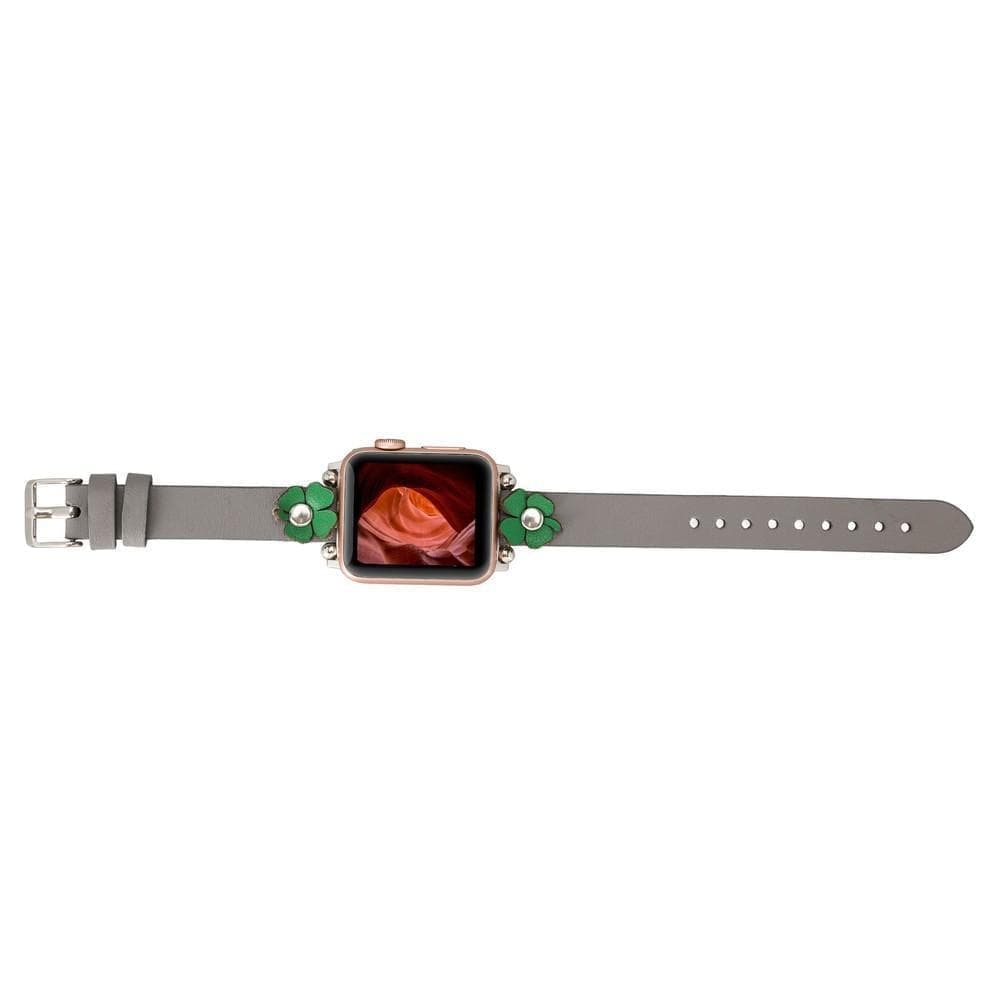 Leather Apple Watch Bands - Ferro Flower Style