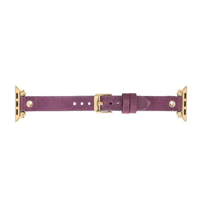 Leather Fitbit Watch Bands - Ferro Gold Trok Style