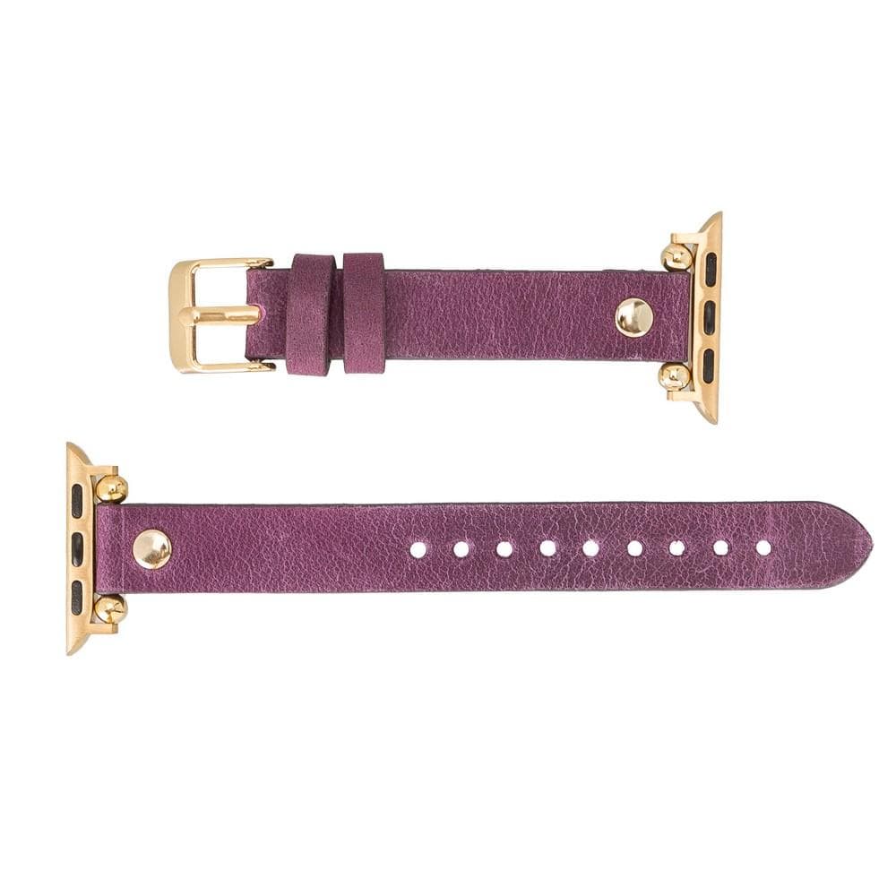 Leather Fitbit Watch Bands - Ferro Gold Trok Style