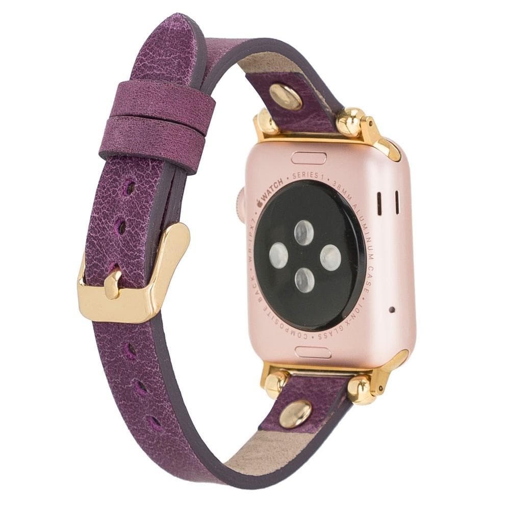 Leather Fitbit Watch Bands - Ferro Gold Trok Style