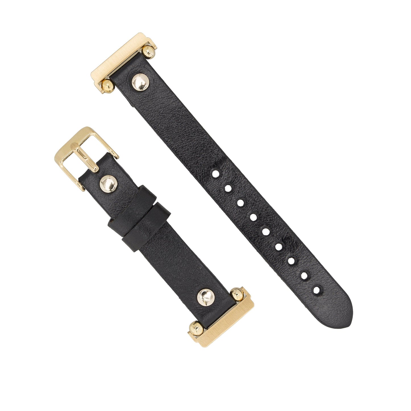 Leather Fitbit Watch Bands - Ferro Gold Trok Style