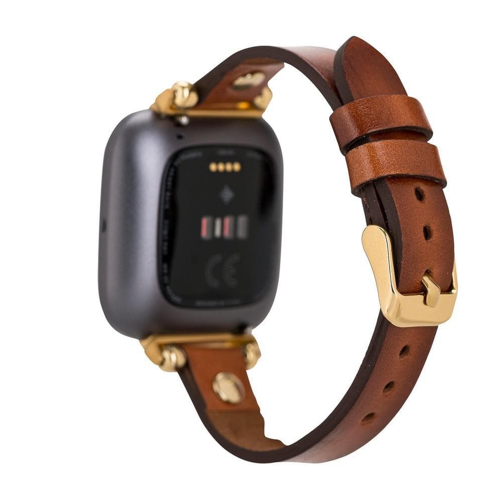 Leather Apple Watch Bands - Ferro Gold Trok Style