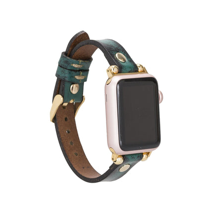 Leather Apple Watch Bands - Ferro Gold Trok Style