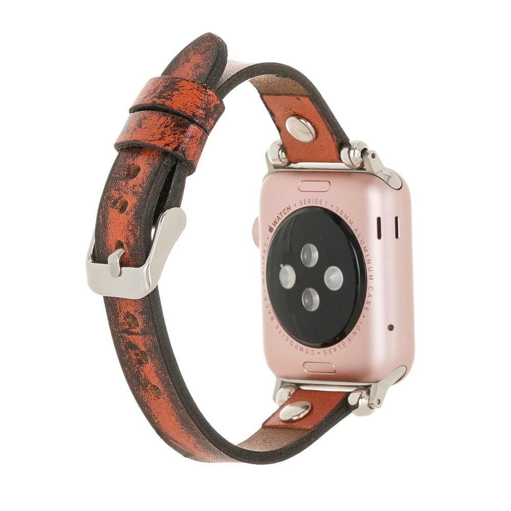 Leather Apple Watch Bands - Ferro Gold Trok Style