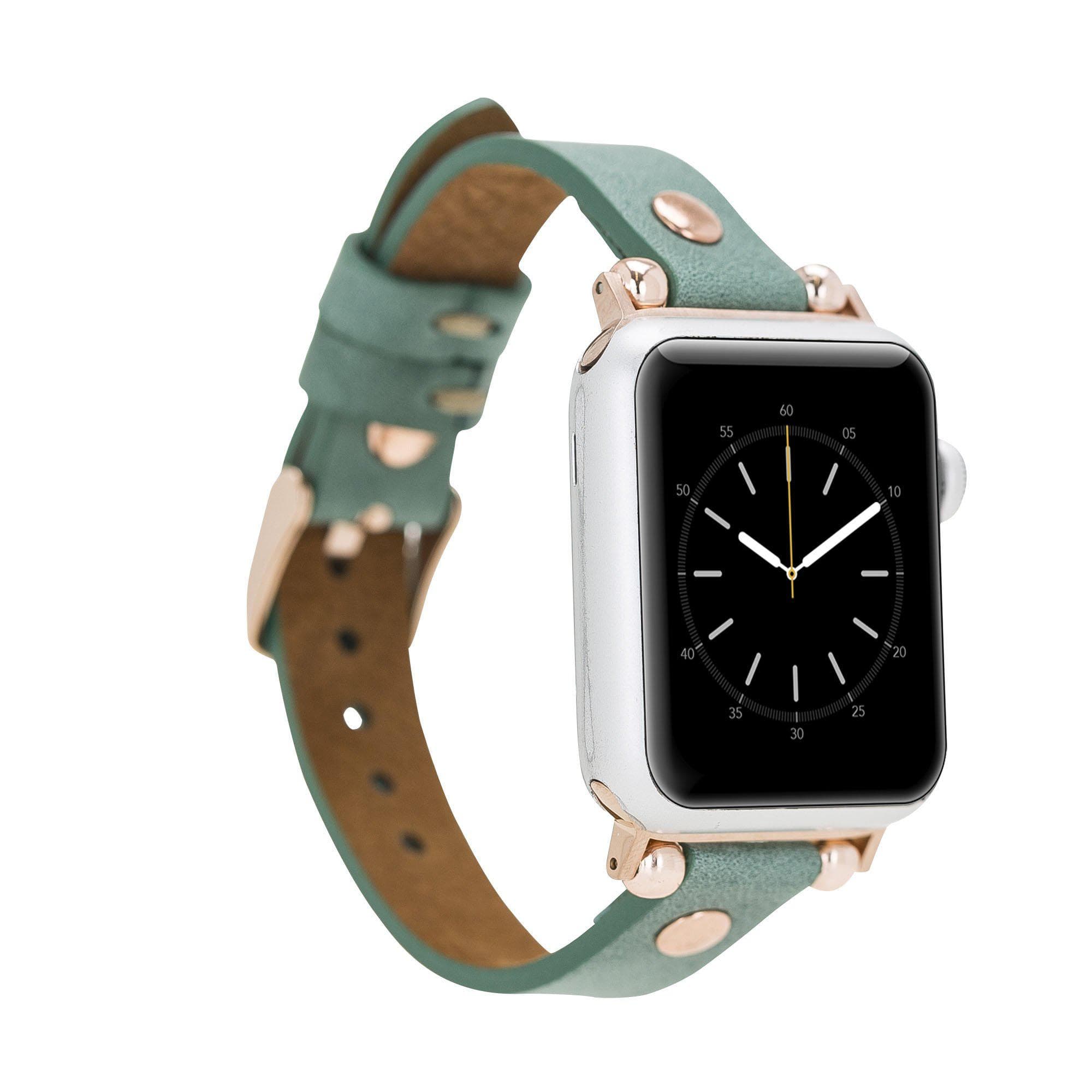 Leather Apple Watch Bands - Ferro Rose Gold Trok Style