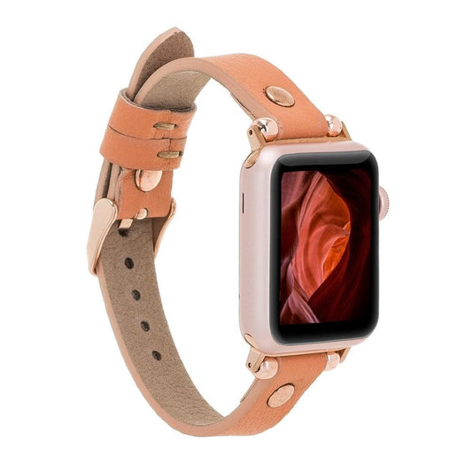 Leather Apple Watch Bands - Ferro Rose Gold Trok Style