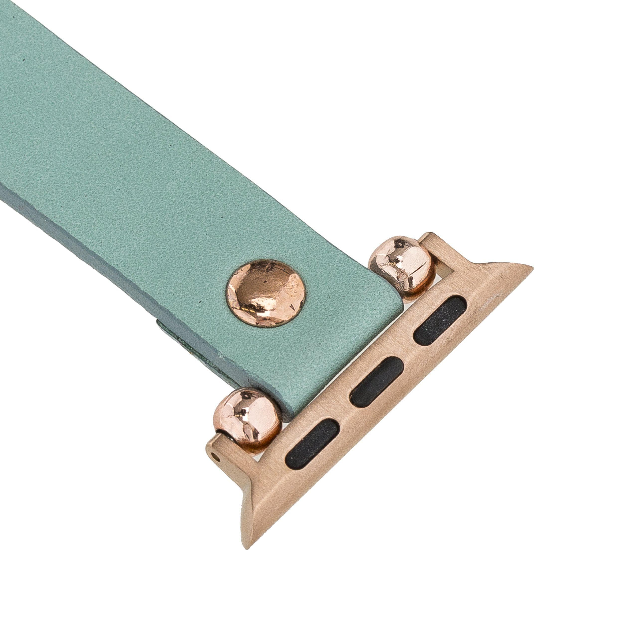 Leather Apple Watch Bands - Ferro Rose Gold Trok Style