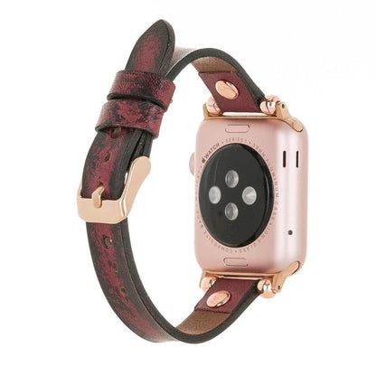 Leather Apple Watch Bands - Ferro Rose Gold Trok Style