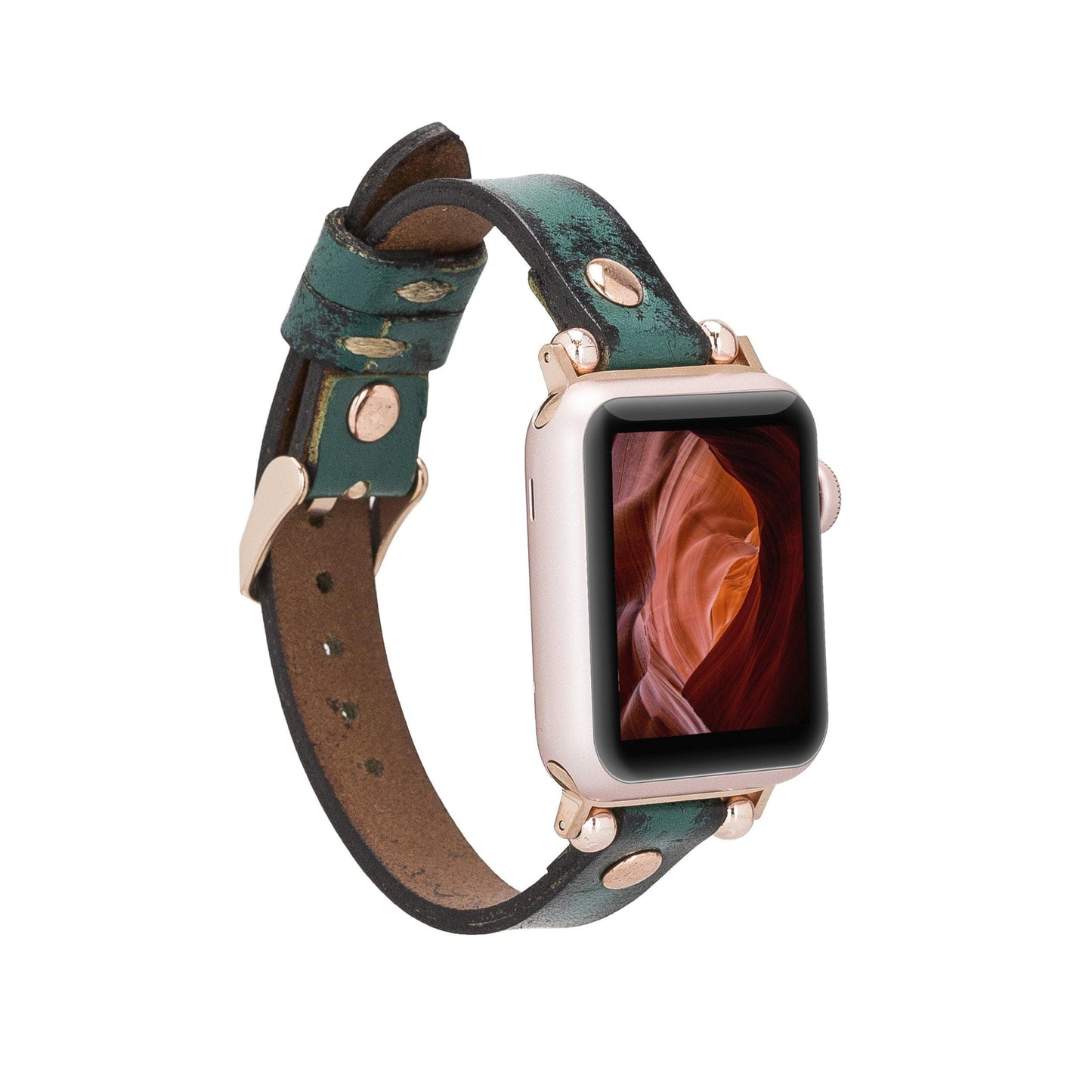 Leather Fitbit Watch Bands - Ferro Rose Trok Style