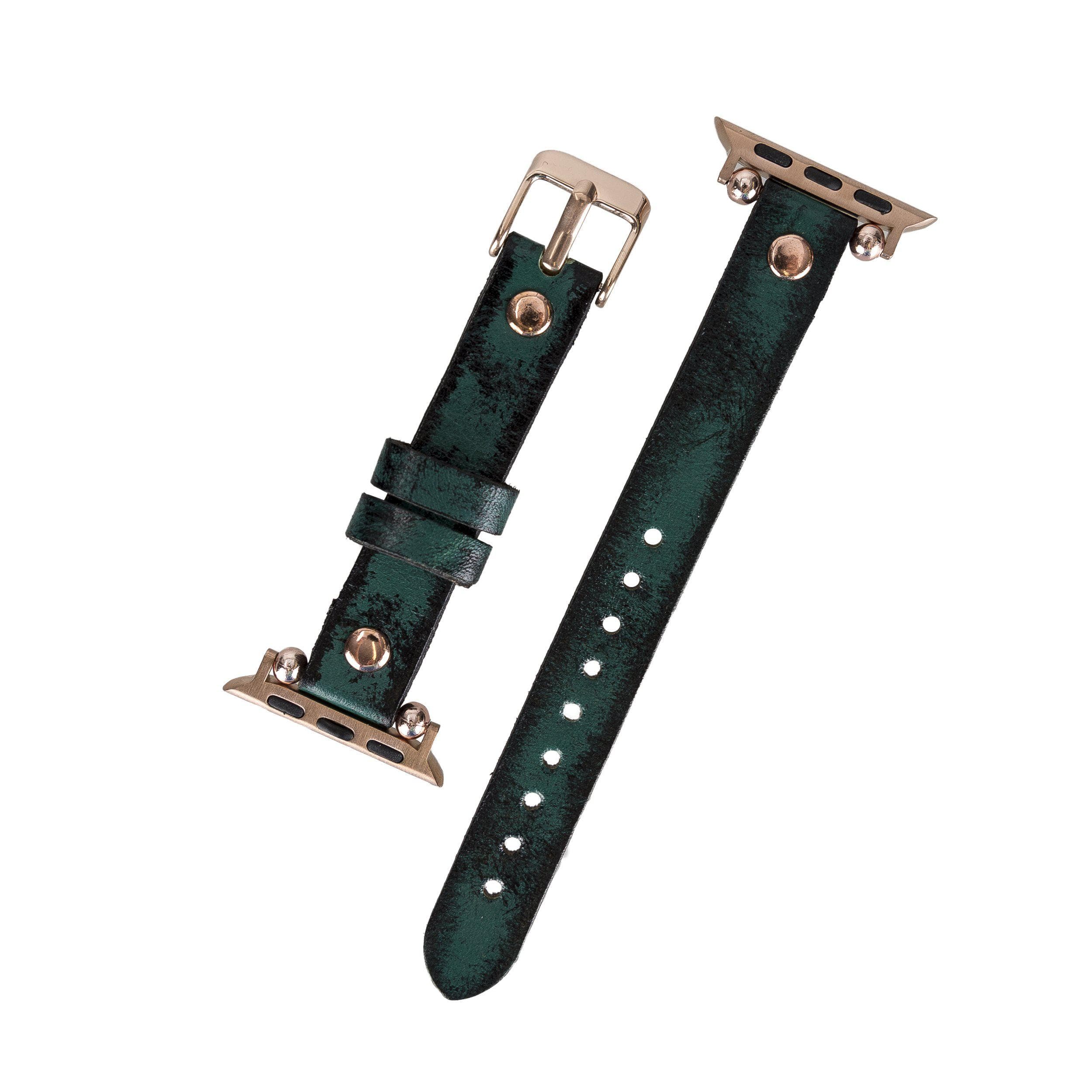 Leather Apple Watch Bands - Ferro Rose Gold Trok Style