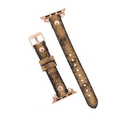 Leather Apple Watch Bands - Ferro Rose Gold Trok Style