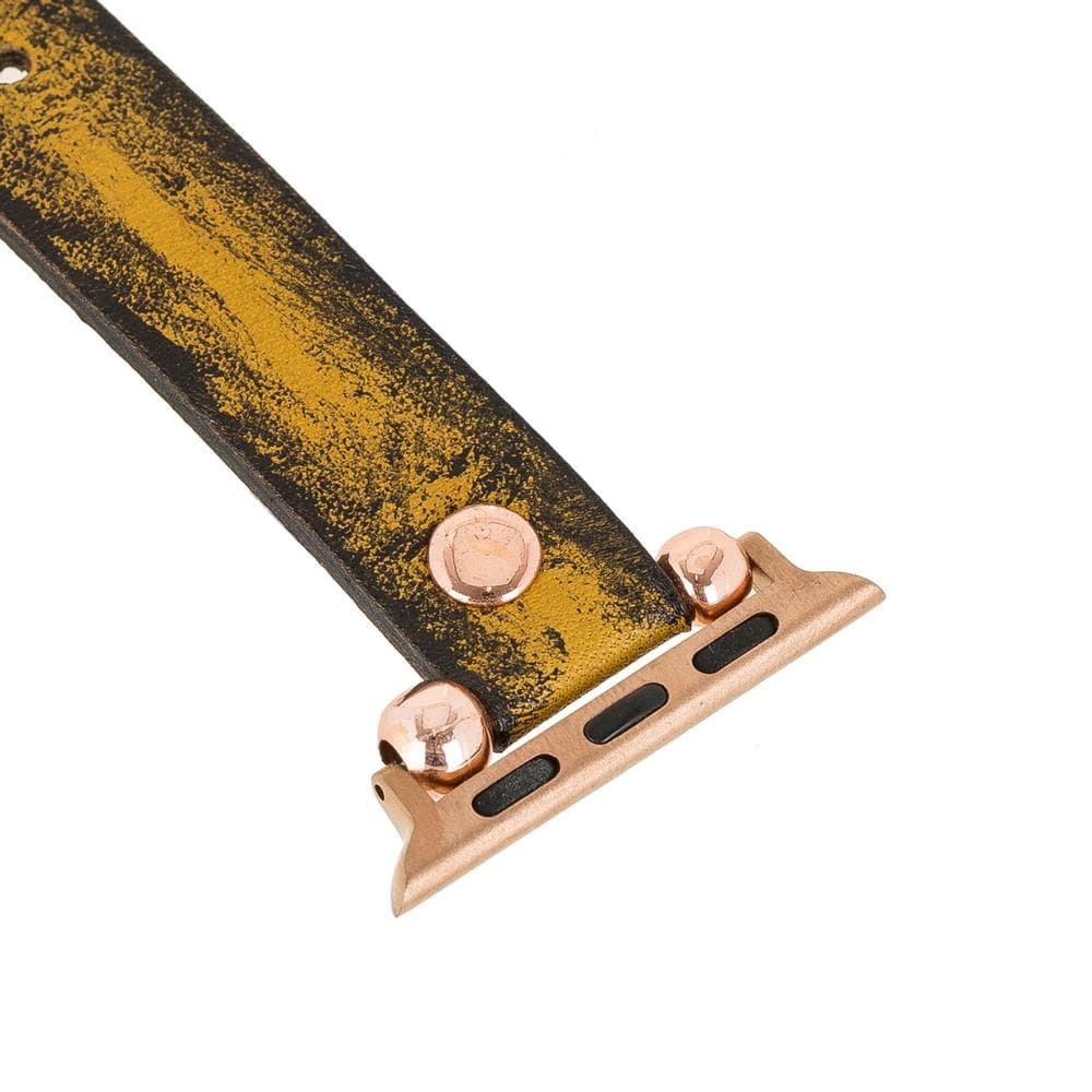 Leather Apple Watch Bands - Ferro Rose Gold Trok Style