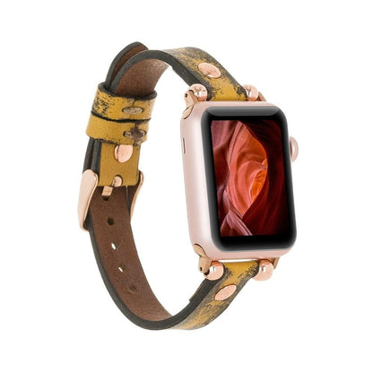 Leather Apple Watch Bands - Ferro Rose Gold Trok Style