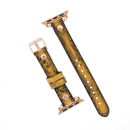 Leather Apple Watch Bands - Ferro Rose Gold Trok Style