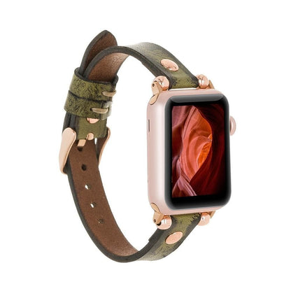 Leather Apple Watch Bands - Ferro Rose Gold Trok Style