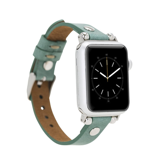 Leather Apple Watch Bands - Ferro Silver Trok Style