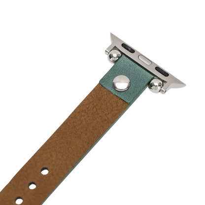 Ferro Leather Apple Watch Band - Silver