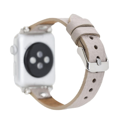Ferro Leather Apple Watch Band - Silver