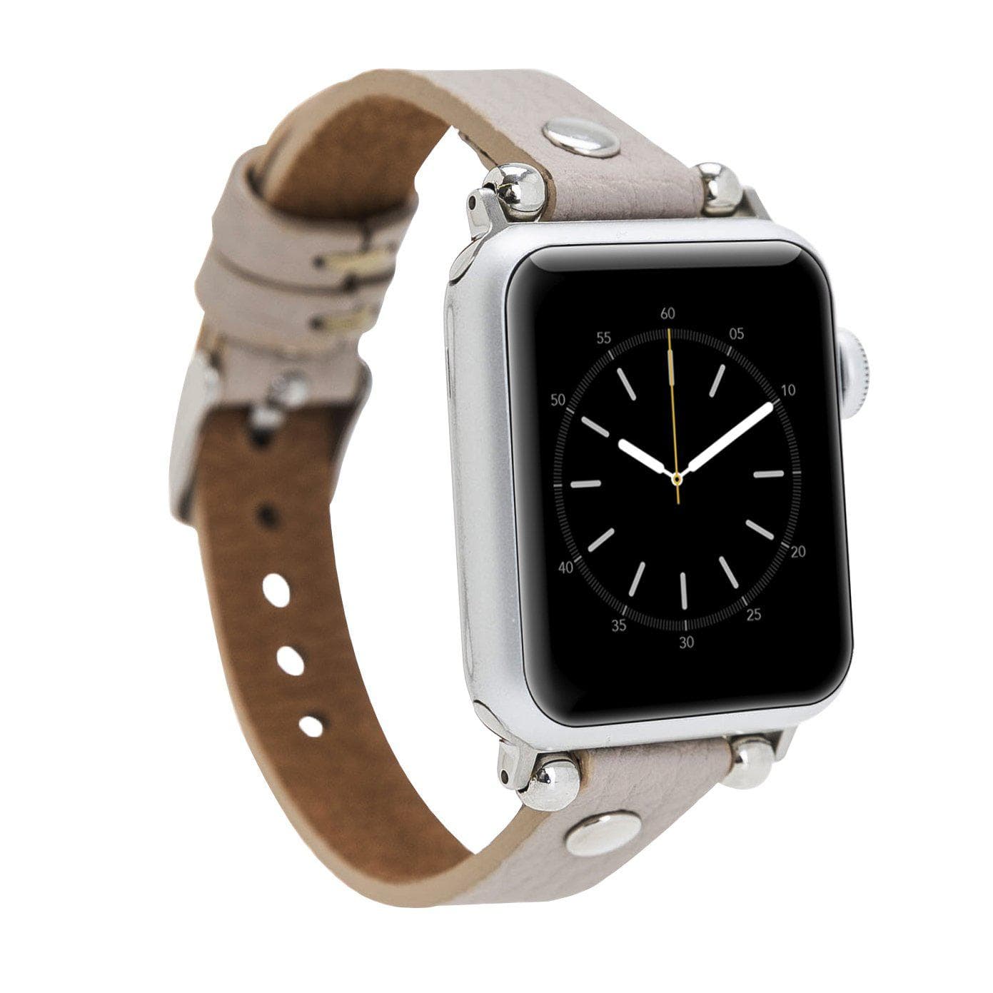 Leather Apple Watch Bands - Ferro Silver Trok Style