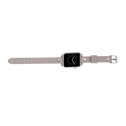 Ferro Leather Apple Watch Band - Silver